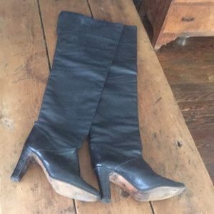 Genuine Italian Leather Thigh High Boots